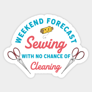 Cute Sewing Weather Design Sticker